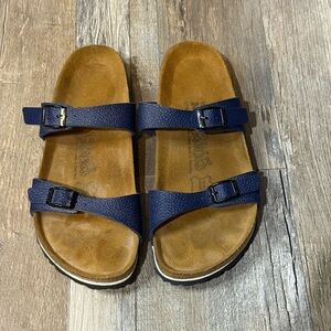Birki's By Birkenstock Blue Leather Strappy Sandals Women’s Size 7 EUR 38